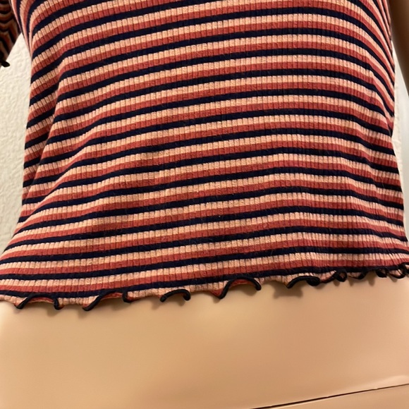 American Eagle Striped Crew Neck Crop Top - Picture 3 of 7
